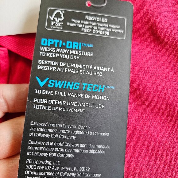 Callaway Women's Swing Tech Opti-Dry Hot Pink Short Sleeve Polo Shirt - Picture 8 of 10